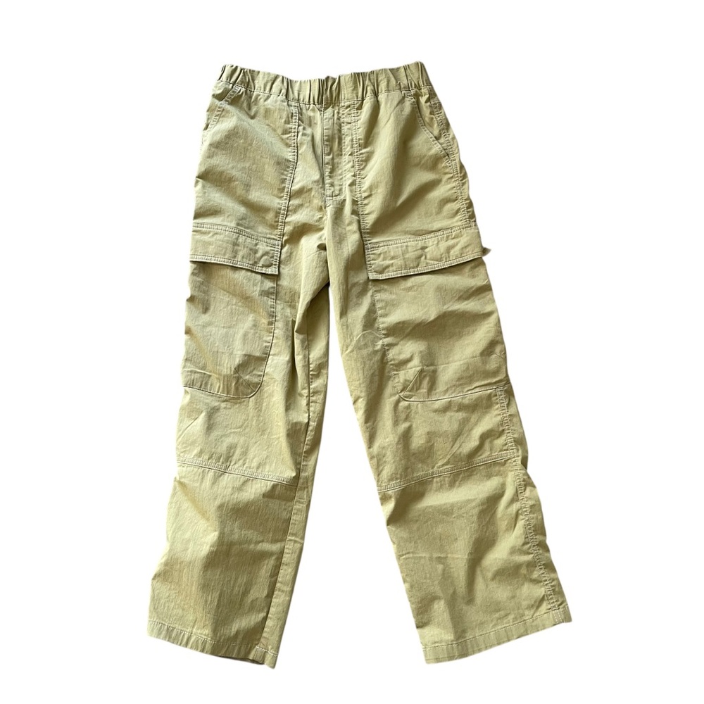 💚 Zara Green High Rise Straight Leg Cargo Pants Utility Style